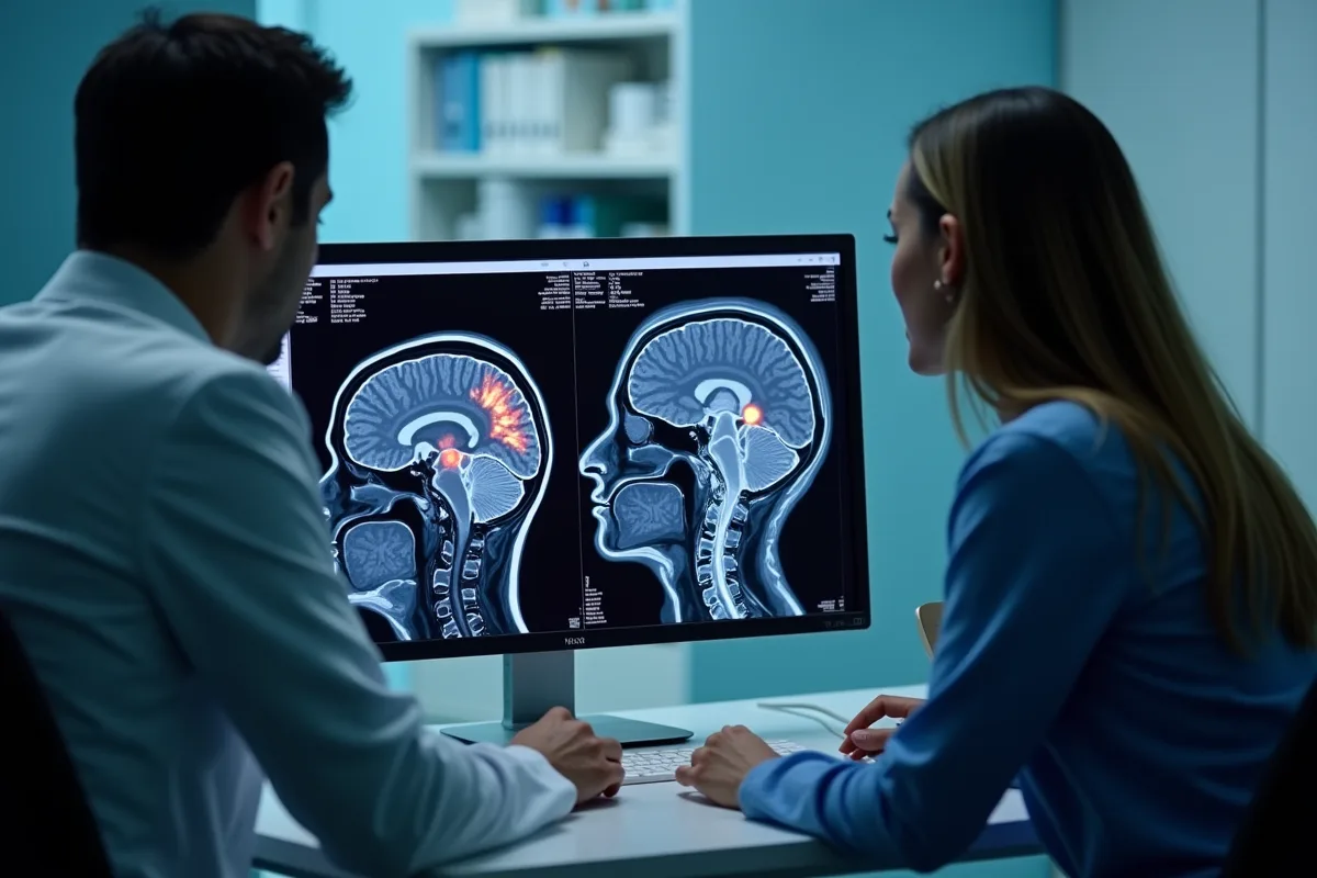 Illustration des effets de la leucopathie cérébrale sur le cerveau humain