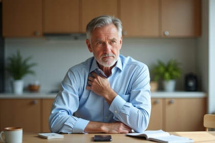 Homme d'une cinquantaine d'années dans une cuisine lumineuse