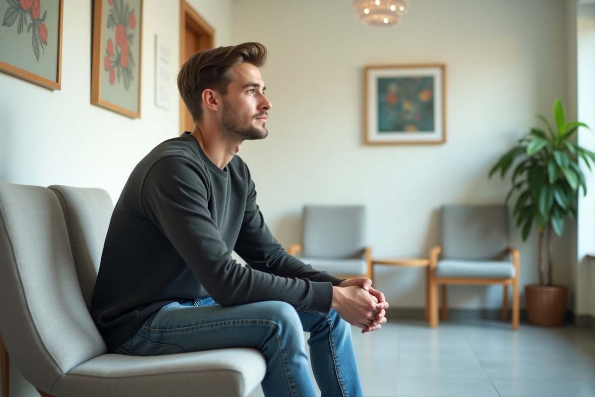 Jeune homme en salle d