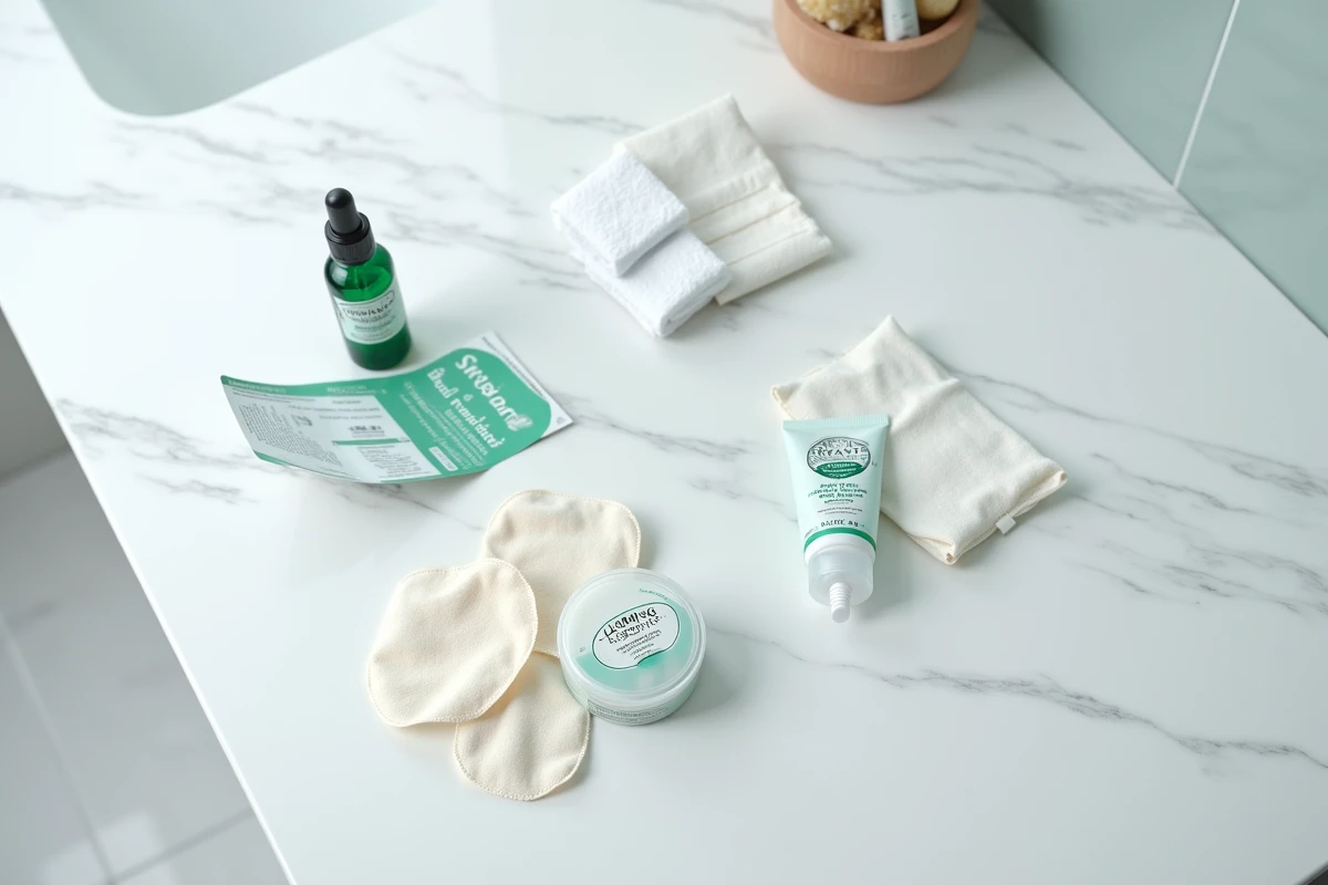 Kit de soins pour traiter un poil incarné ou bouton pubien après rasage : sérum, gel aloe vera, compresses stériles et lancettes