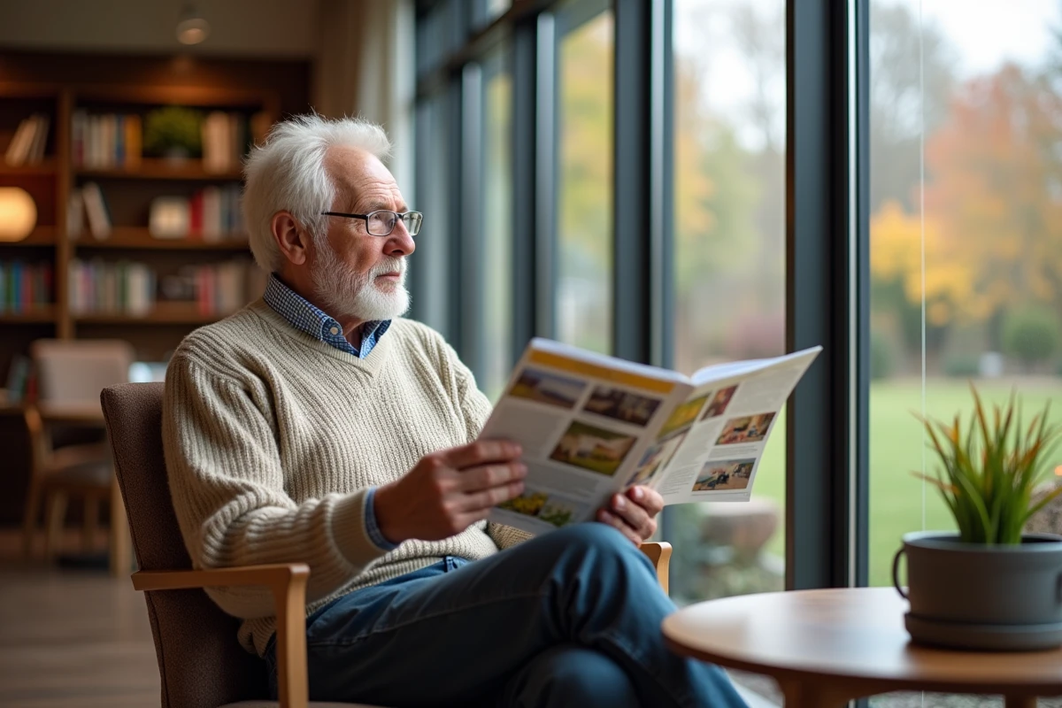 Homme âgé dans un salon d