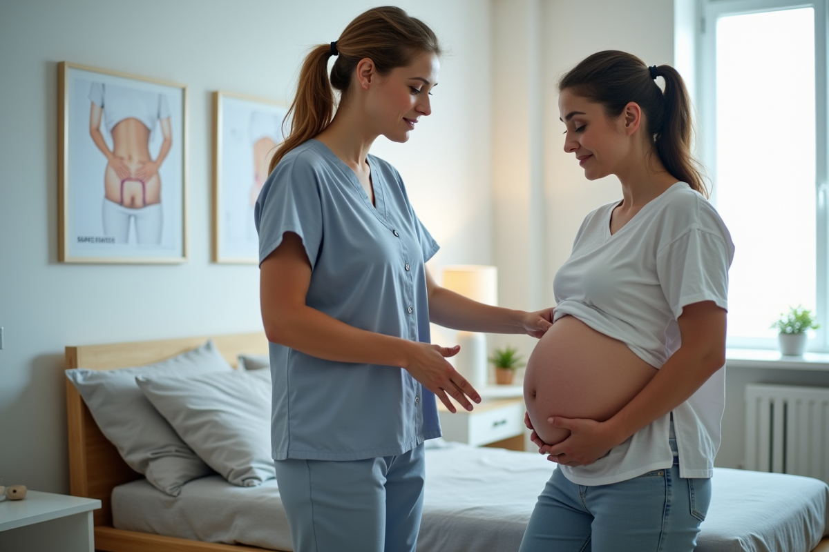 Kinésithérapeute montrant des techniques de mobilité pelvienne