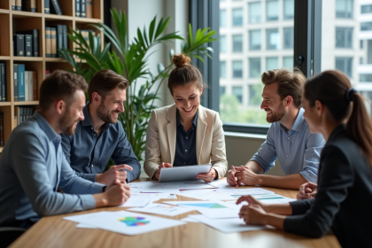 Groupe d'adultes en réunion d'affaires santé